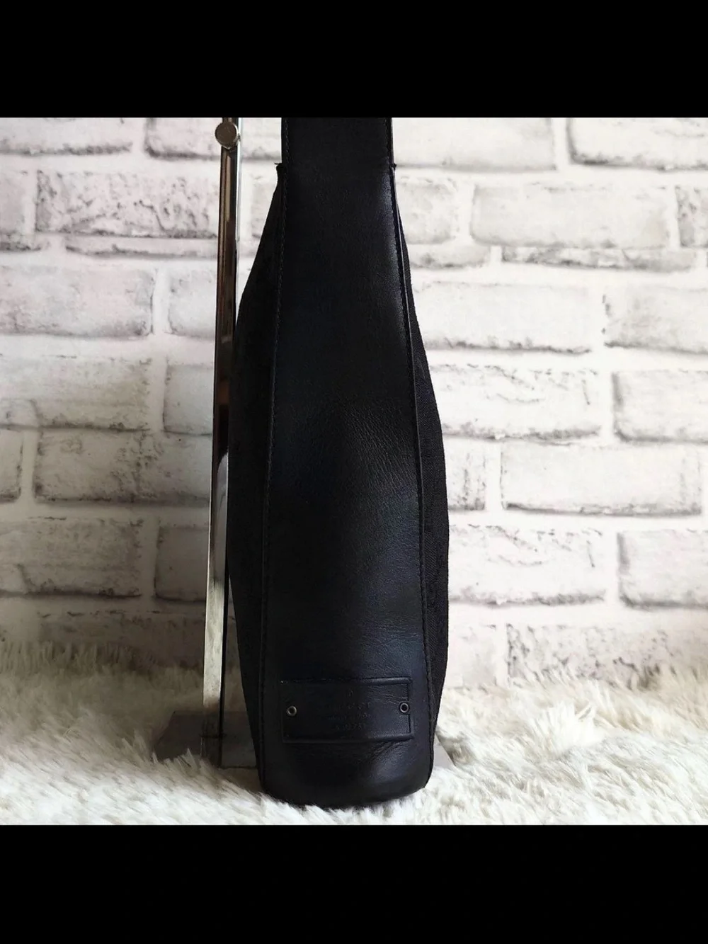 Gucci Black Signature Canvas Shoulder Bag